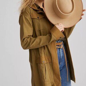 Cleobella Peyton Honey Green Zip Up Jacket Size Small